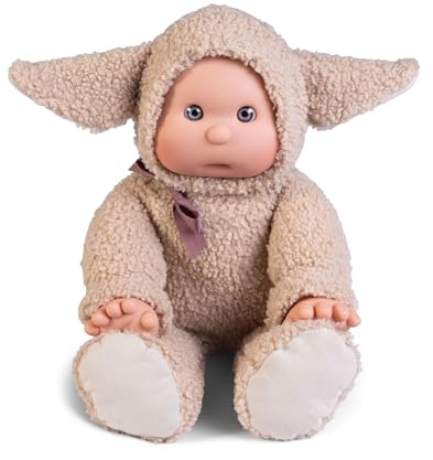 Muñecas Antonio Juan | Mi Primer Peluche, 36 cm, Cuerpo Tela y Detalles Vinilo | Incluye Disfraz de Ovejita | Juguete Seguro para +18 Meses | Ref. 83215 | Colección Tiernos Abrazos 2024