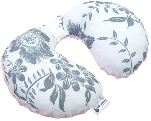 Medi Partners Almohada Cervical Coche Bebe cojin cuello niños cojín viaje - 100% Algodón/Minky Avion Neck Travel Pillow Almohadilla Cervicales Nino (Berry con rosa claro Minky)
