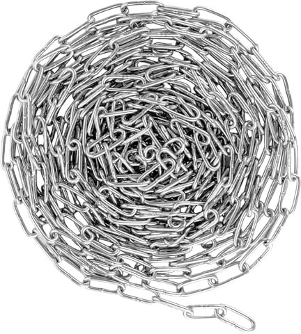 WOPPLXY 304 Edelstahlkette, 8m 3mm Ketten Langgliedrig Lastlager Kette, Sicherheitskette zum Aufhängen von Zäunen, Schaukelkette, Kette Hängesessel, Lampenkette, Garagentore