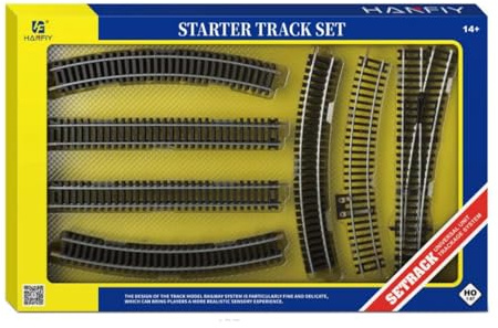 HTLNUZD 66607 Kit de train miniature 1/87 à voie miniature, rails incurvés et aiguillages en nickel argenté, parfait pour les amateurs et les collectionneurs de trains. Cadeau de qualité supérieure