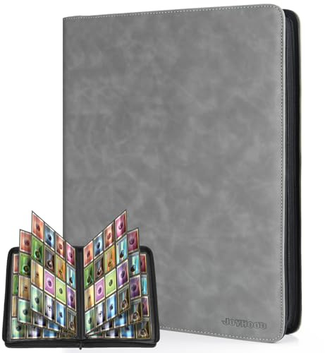 JoyHood Álbum de para Cartas Coleccionista compatible con TCG, Carpeta para Tarjetas de hasta 1024 Cartas, Álbum Titular de Tarjeta adatto a PM MTG OPCG (Slate, 16-Bolsillos)