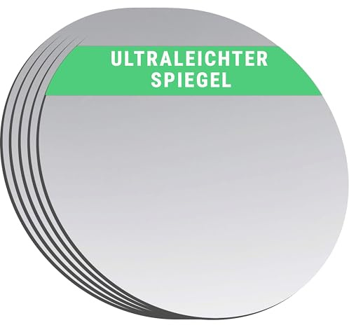 Falkenhorn Lot de 5 miroirs à main ronds double face ultra plats en acrylique pour travaux manuels, enfants, décoration, bricolage, portefeuille, cosmétiques, sac - 10,0 cm (rond)