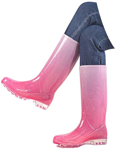 Botte Caoutchouc Femme Botte De Pluie Fantaisie Chaussures Impermeable De Randonnée Chaussure Jardin Confort Chic Aquatiques Antidérapant Rain Boots Water Shoes Confortable Plates De Travail