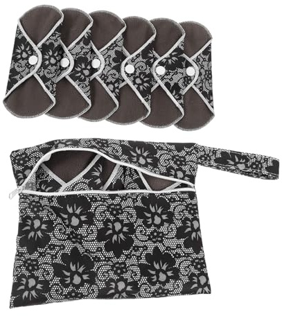 HONITANO 6 pièces Serviettes Hygiéniques Lavables Fibres de Lot pour Femmes Enceintes Absorption Rapide et Confort Protection Fuites pour Flux Moyen et Post-partum