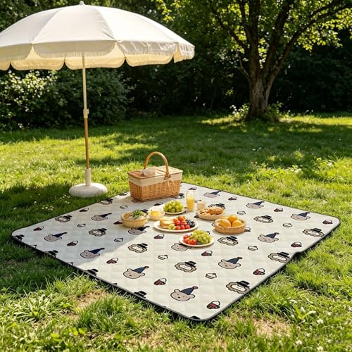 Coperta da picnic, telo da spiaggia, sabbia, composito a 6 strati, tappetino da gioco per bambini, tappetino da spiaggia per campeggio, spiaggia, giardino, parco e uso interno (Multicolour4, A)