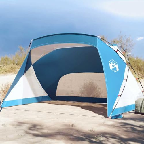 Mangloder Tente de plage bleu azur 274 x 178 x 170/148 cm en polyester 185T avec revêtement PU, coupe-vent, imperméable, respirante, avec moustiquaire, tunnel de lancement léger pour la famille et la
