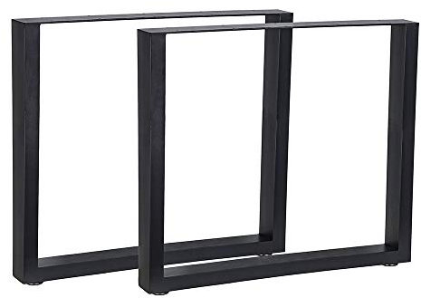 Melko 2X Tischkufen aus Vierkantrohr 80 x 72 cm Tischbeine Industrielook Tischuntergestell inkl. Bodenschoner