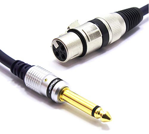 VITALCO XLR Buchse auf 6,3mm Mono Klinke Kabel 1.5m Mikrofonkabel 3 Polig auf 6.3 TS Klinkenstecker Adapter