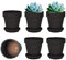 vensovo 10.16cm Black Clay Pot for Plant with Saucer - 6 Pack Small Terra Cotta Plant Pot with Drainage Hole, Flower Pot with Tray, Terracotta Pot for Indoor Outdoor Plant