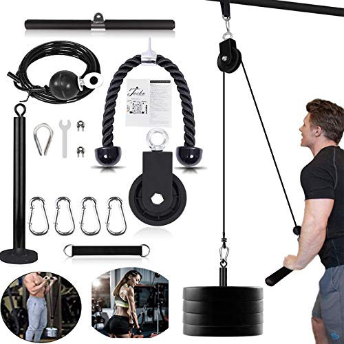 Taeku Seilzug-Fitness, Kabelzug Pulley Unterarmtrainer Trizeps Seil Gewicht Fitnessgerät Bizeps Trainer DIY Latzugturm (2 Griffe)