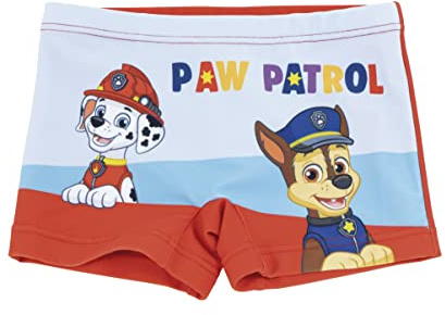 Paw Patrol Bañador Niño, Slip Cortos de Natación Infantil, Bañador Bóxer para Niños, Shorts de Baño de La Patrulla Canina, Talla 6 Años - Rojo