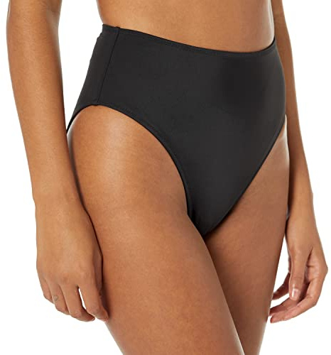 Amazon Essentials Slip Bikini a Vita Alta SGAMBATO Donna, Nero Slavato, 44