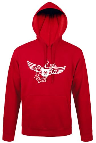 shirt84 Tasse à vin chaud avec ailes d'ange à capuche pour homme, rouge, XXL