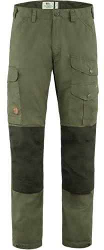 Fjällräven Vidda Pro Men's Trekking Trousers - Water Resistant, Wind Resistant Fabric, Reinforced Knees - Hiking, Trekking, Laurel Green/Deep Forest, 36W x 30L