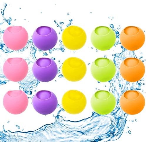 Bombes à eau réutilisables, RoseFlower bombes à eau à fermeture automatique, jouets aquatiques pour activités de plein air d'été cadeau pour enfants adultes, pour Fêtes, Piscine, Jardin, Plage