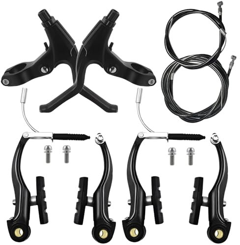 TUZHE Fahrrad Bremsen Set V-Brake Universal Fahrradbremsen-Set Vordere und Hintere MTB Bremse, Bremsseile und Bremshebel Kit für Mountainbikes und Rennräder
