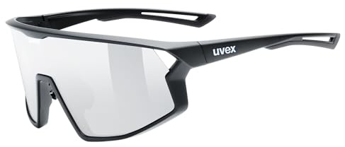 uvex skyryse - lunettes de sport pour adults - forte protection contre les UV - protection à 100% contre les UVA, UVB et UVC - black matt/silver mirror - one size