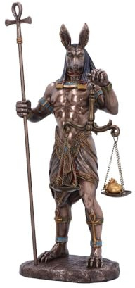 Nemesis Now Statuetta bronzata del dio egiziano, statua dipinta a mano, decorazione artistica dell'antico Egitto - Anubi, guardiano delle tombe, simbolo di giustizia