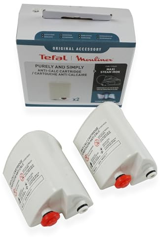 Distri+ - 2x Antikalk-Filterkartusche für Dampfbügelstation - kompatibel mit Moulinex, Calor, Tefal PURELY & SIMPLY - Original XD9030E0