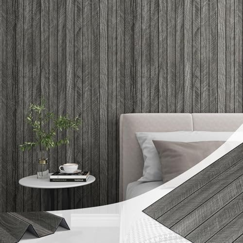 LaCheery Grande Taille 90cm x 400cm Panneau Mural Decoratif PVC Bois Effet Salon Mur Panneau Mural 3D Autocollant Imperméable Tasseau Bois Intérieur Panneaux Muraux Chambre Bureau Armoire Plafond
