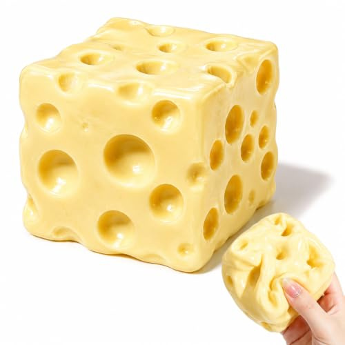 OKESYO Ost squishy vaselin, 6 cm ost squishies mini, ost klämleksak, anti-stressleksak, crunchy squishy presenter för vuxna, stressreducering, avkoppling