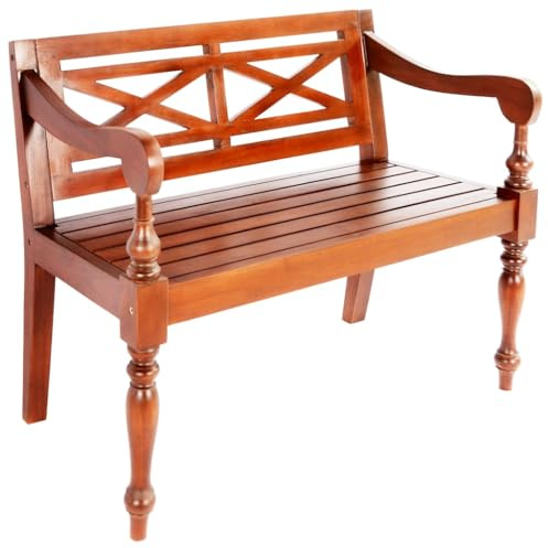 vidaXL Caoba Banco Jardín Madera 2 Plazas Marrón Oscuro Asiento Patio Mueble