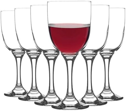 Argon Tableware Red Wine Glasses Set of 12-290ml - Campana Collection - Medium Dishwasher Safe White Wine Glasses Set for Restaurant, Hen Party, Celebrations