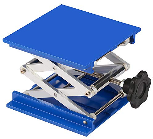 stonylab 8x8 inch Lab Jack, 200x200 mm Aluminum Alloy Top Deck Laboratory Support Jack Platform Lab Lift Stand Table Scissor Jack with 15 KG Support Weight, 60 to 320 mm Vertical Lift Range