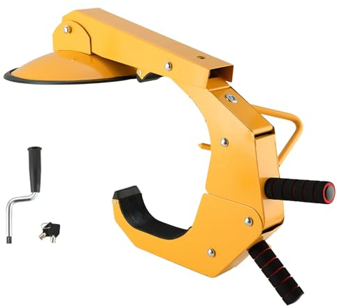 ATPEAM Wheel Lock Clamp, Heavy Duty Anti Theft Tire Lock, Adjustable Tire Clamp Boot for Parking Car Truck RV with Two Keys