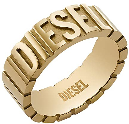 Diesel Anello da uomo in acciaio inossidabile tonalità oro, DX1439710
