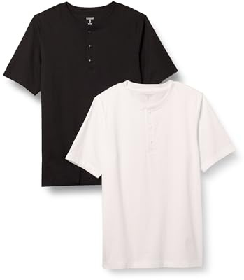 Amazon Essentials Men's Short-Sleeve 100% Cotton T-Shirt, Pack of 2, Black/White, XL