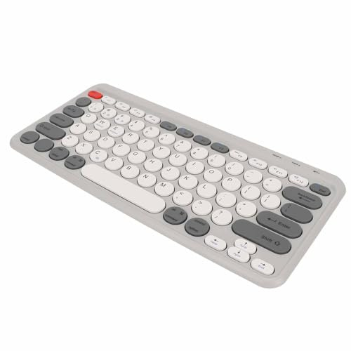 TRISAR Wireless Keyboard Keycaps Ultra Thin Round Compact Color Matching for Mini Two Keycap Miniature Circular Keypad Circle for Keyboard Keyboards (White)
