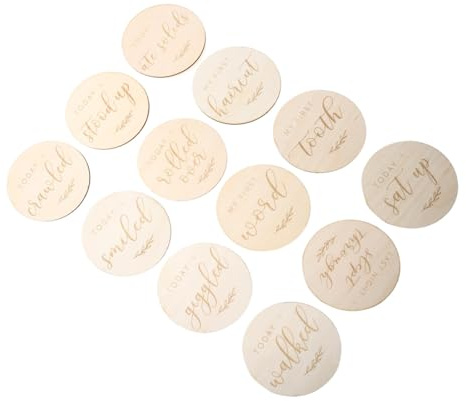 TINEASUR 12pièces Cartes Bois pour Suivre Étapes de Croissance pour Immortaliser Moments Précieux Première Année
