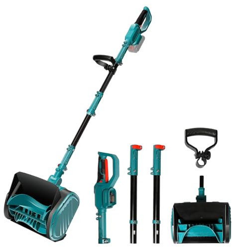 Akku-Schneefräse, Schneefräse Kabellos, 13 Zoll, 2200 U/min, mit 1/2-Lithium-Akku, 600 W, Akku, höhenverstellbar, 45° verstellbare Richtung (ohne Akku-B)