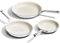 KITEXPERT Juego de sartenes antiadherentes, sartén de cerámica de titanio beige, sartén antiadherente, acero inoxidable, sin PFAS, PFOA y PTFE, apto para lavavajillas y horno, compatible con todas las