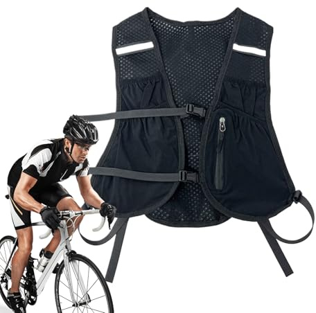 Chaleco de carreras - chaleco de hidratación ligero para largas distancias | Portabotellas de agua del maratón con ajuste seguro | Running y Mountaineering para resistencia y, Negro , Se