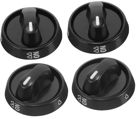 SHINEOFI 4 Pcs Universal Plastic Stove Control Knobs for Gas Stove Replacement with Simple Design Sturdy Build Compatible with Ceramic Cabinet Knobs