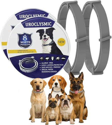UroClysmic 2 Pack Dog Collars, Waterproof & Adjustable, Prevent Infections with Natural Essential Oils, Comfortable & Safe, 16-Month Protection, Suitable for Dogs Over 7 Weeks