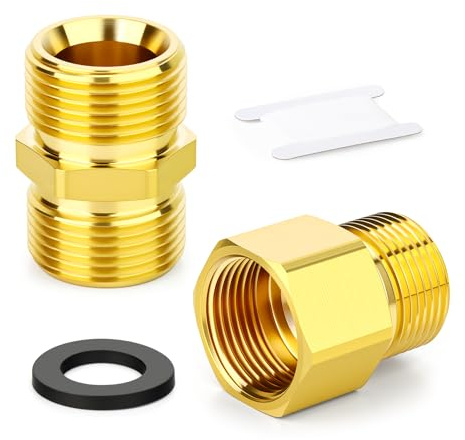 ERGAOBOY 2 stycken M22 14 mm högtryckstvätt adapter, mässing högtryckstvätt förlängning snabbkoppling set