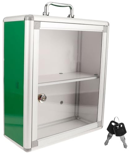 Zerodeko Gabinete de Medicina Mediano para Pared con Panel Transparente Caja Organizadora Multiusos para Botiquín Doméstico y Público Almacenamiento Compacto y Resistente