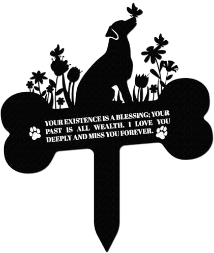 Marveleese Pietra commemorativa per cani, decorazione per esterni, in metallo, con incisione, resistente alle intemperie, in ardesia, decorazione per animali, tomba, regalo per i proprietari di