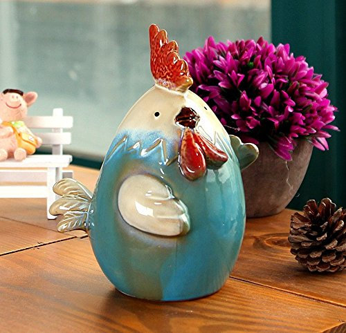 URGrace 1Pcs 15x10x12CM Keramik Huhn Münze Bank Währung Sparen Geld Topf Nette Tier Geld Box Kreative Piggy Bank Weihnachten Kinder Geschenk Haus Einrichtung Ornament Keramik Figurinen Dekoration