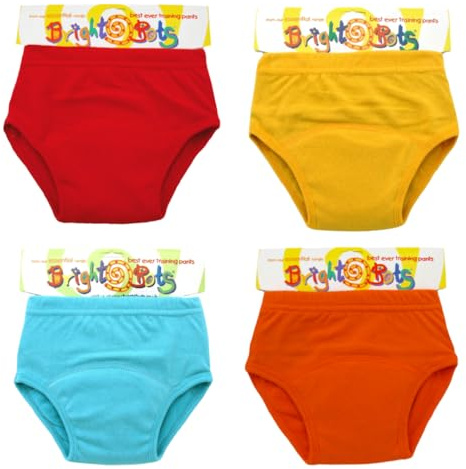 Bright Bots Potty Training Pants with Absorbent and Water Resistant Layer. Bright Pull Up Washable Potty Pants for Toddlers 4 Pack