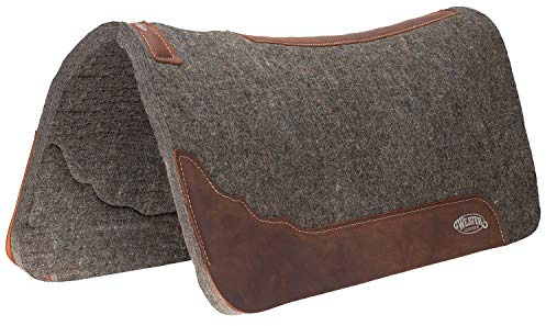 Weaver Leather 35-9321-1 Premium Contoured 100% Wool Felt Saddle Pad, Gray, 1-Inch thick