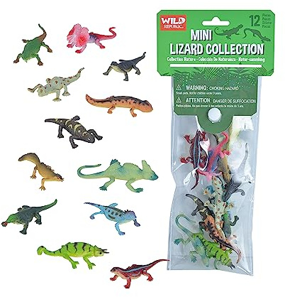 Wild Republic Mini Lizard Polybag, Kids Gifts, Educational Toys, Reusable Bag, 12Piece, Medium