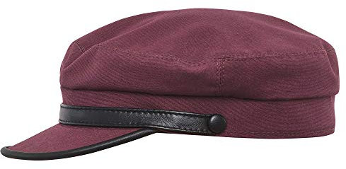 Sterkowski Ringo Mütze | Gewachste Baumwolle Schirmmütze für Herren und Damen | Fischerhut Herren Schirmmütze Damen Elbsegler Mütze Herren Schiffermütze Herren Fiddler Cap 59 cm Violett/Braun