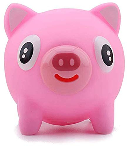 Juguete para apretar con forma de bola de animales, juguete para exprimir la lengua, juguete para niños, alivio del estrés, decoración del hogar (pequeño cerdo rosa)