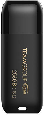 TEAMGROUP C175 256GB USB 3.2 Gen 1 (USB 3.1/3.0) Read 100MB/s Flash Thumb Drive,Memory Stick Compatible with Computer/Laptop Matte Black TC1753256GB01