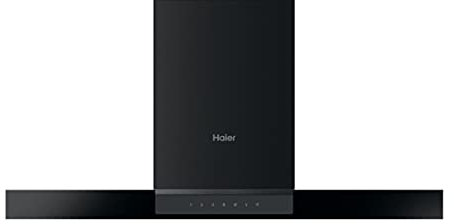 Haier I-LINK HATS9DS46BWIFI Hotte murale, 90 cm, avec commande tactile, 5 niveaux de puissance, fonction booster, minuterie, fonction Wi-Fi, noir