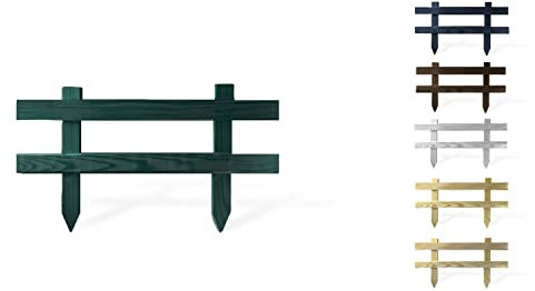 Floranica Liten trädgårdsstaket 1 st. 30 cm x 50 cm grön – Mini stickstaket, dekorativt staket, friesiskt staket, spjälstaket, för nedstickning, trädgårdsstaket, rabattstaket, impregnerat furuträ